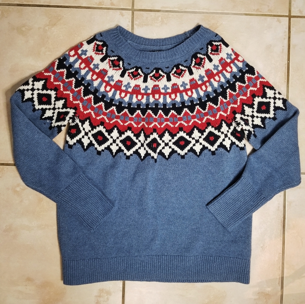 Blue Snowflake Holiday Sweater Women's Medium